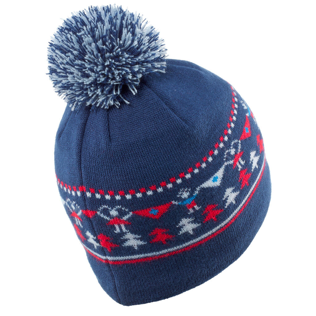 BONNET DE SKI ENFANT - JACQUARD - BLEU MARINE