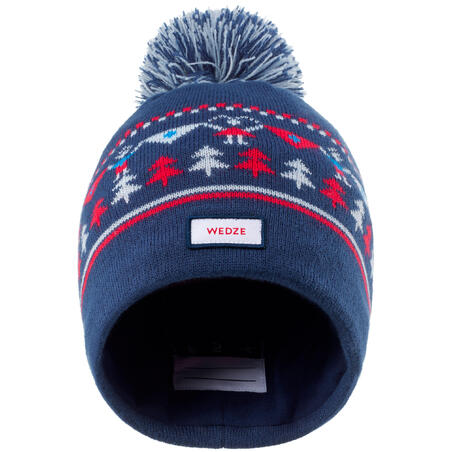 BONNET DE SKI ENFANT - JACQUARD - BLEU MARINE