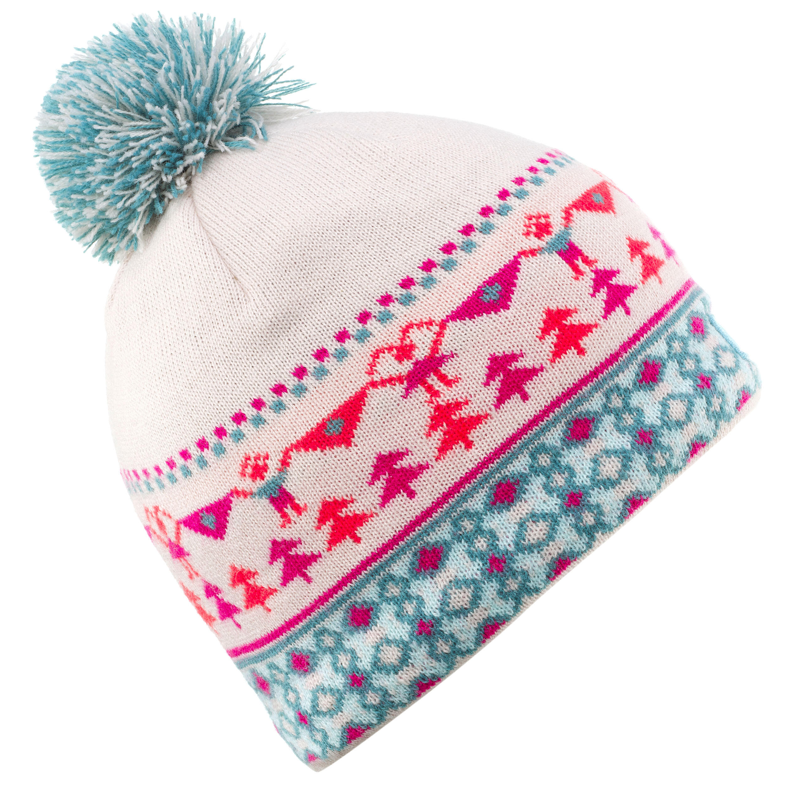 Kids’ Ski Hat - Pink/Turquoise - WEDZE