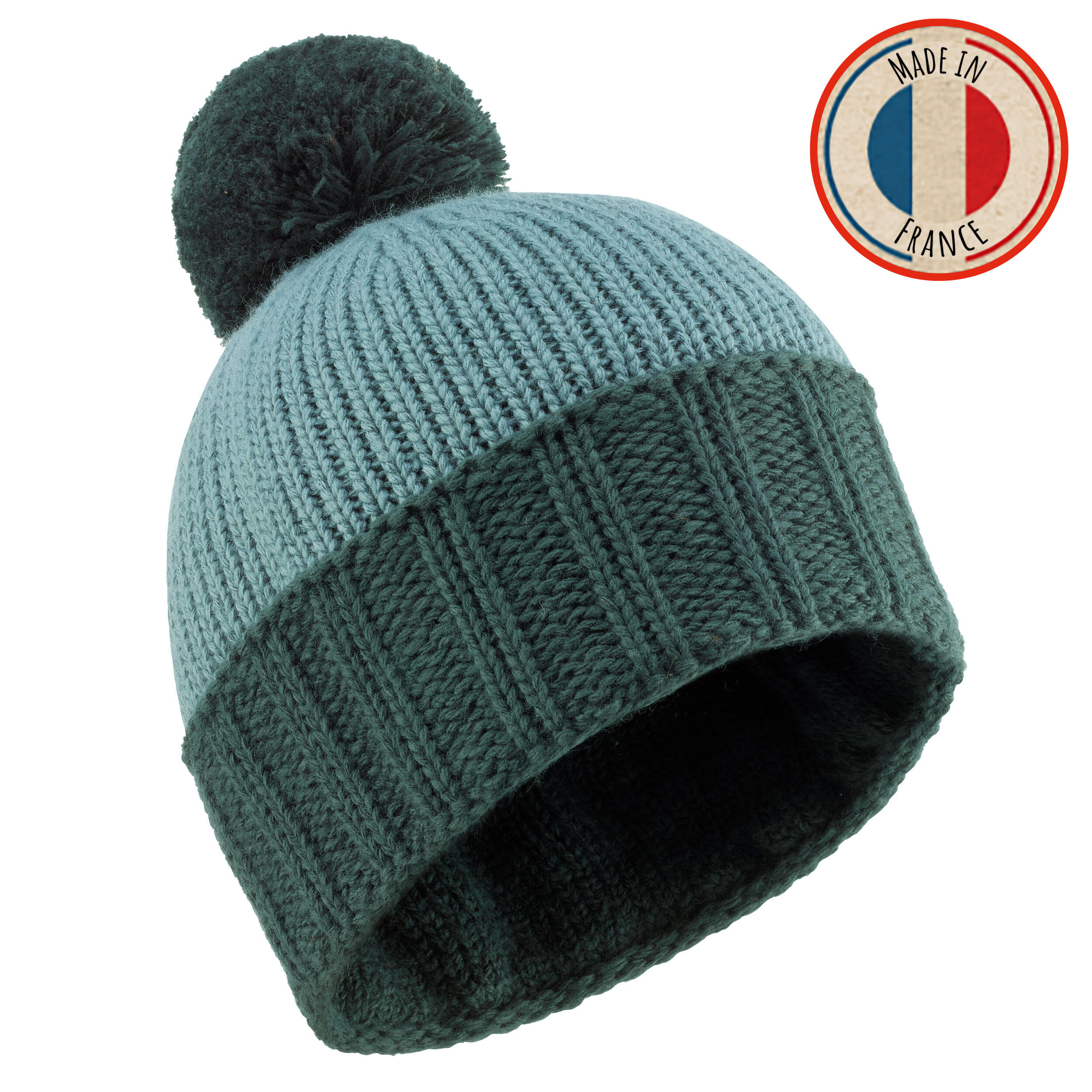 WEDZE ADULT SKI HAT GRAND NORD MADE IN FRANCE GREEN-FOREST GREEN