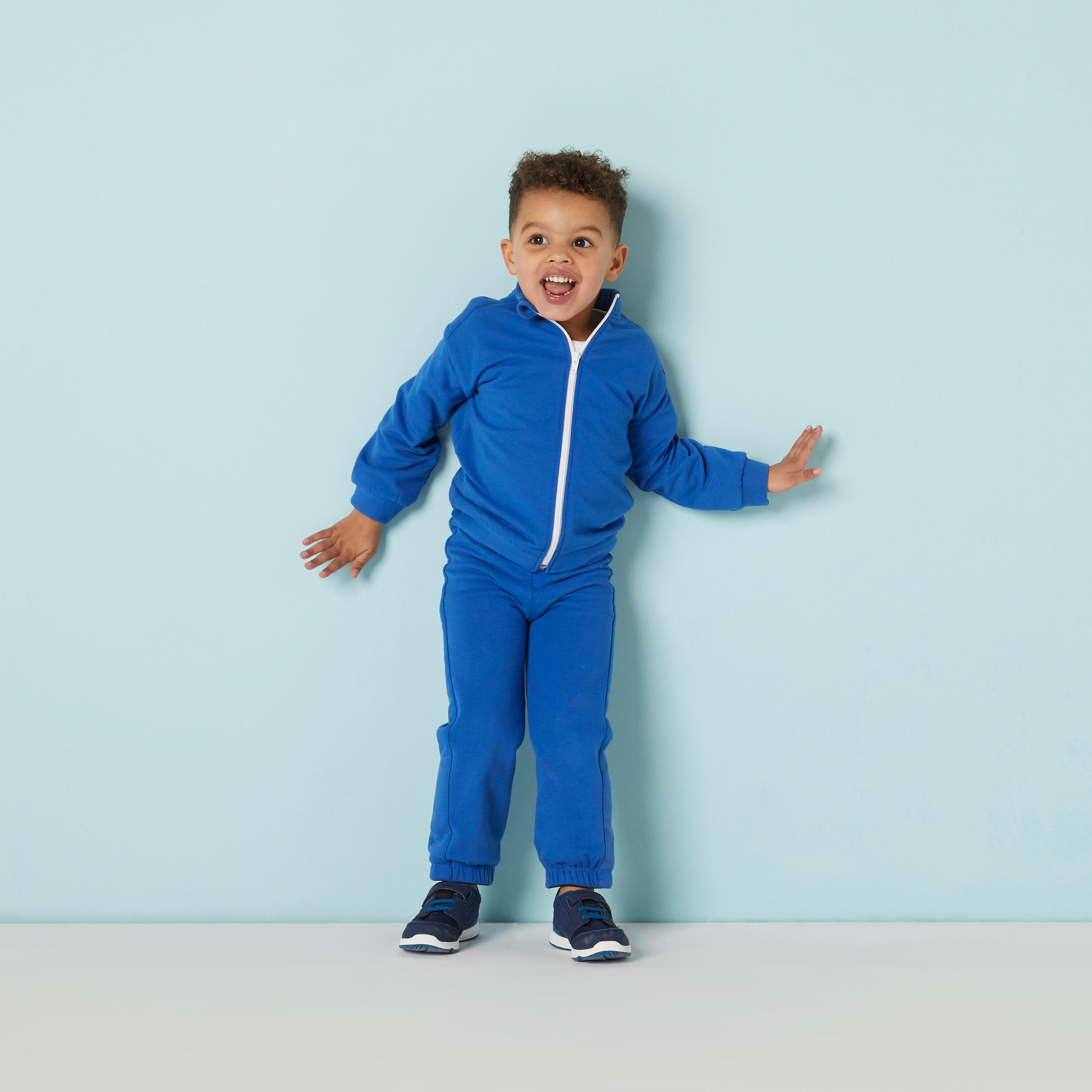 DOMYOS Kids' Basic Warm Regular-Fit Tracksuit - Royal Blue