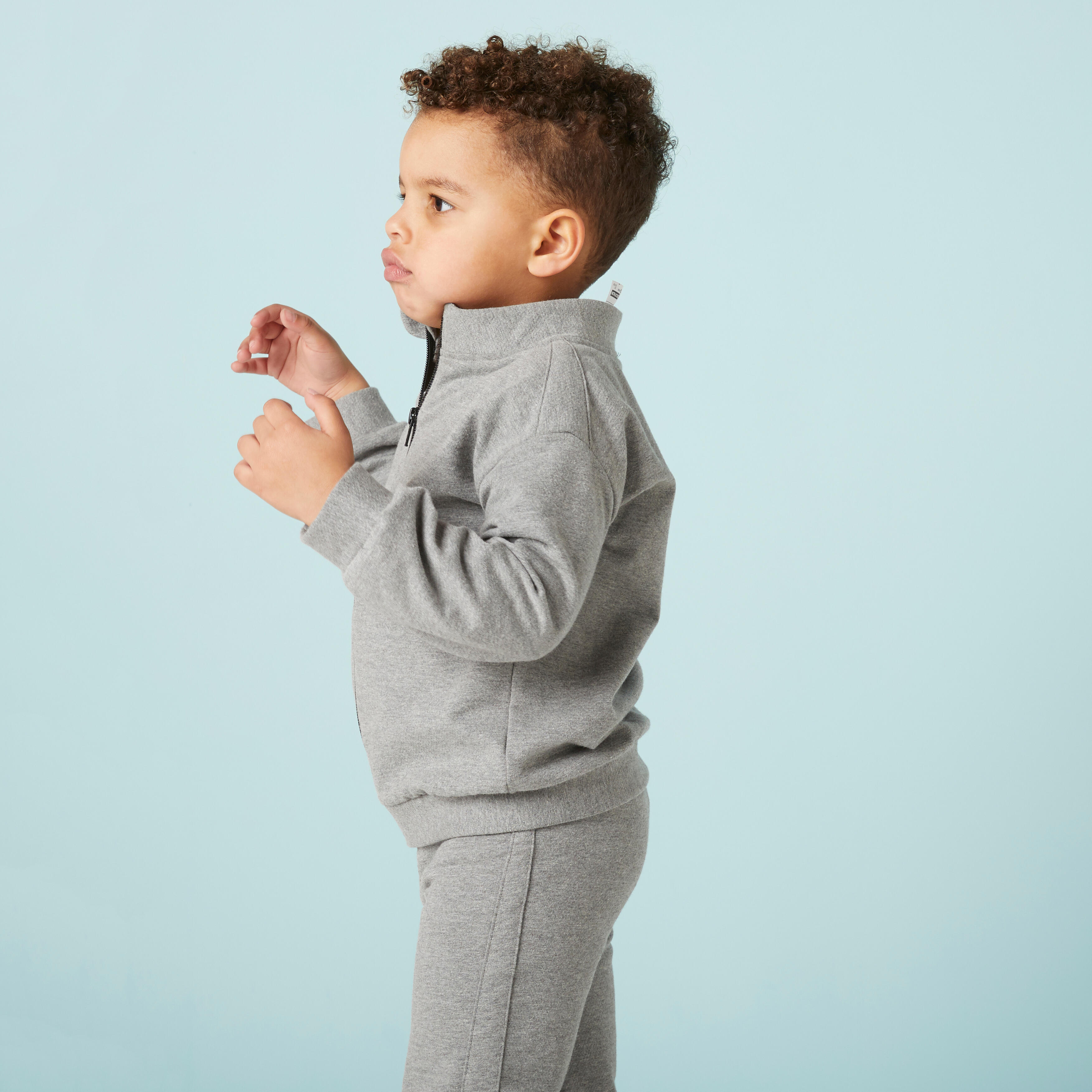 Kids' Basic Warm Regular-Fit Tracksuit - Grey