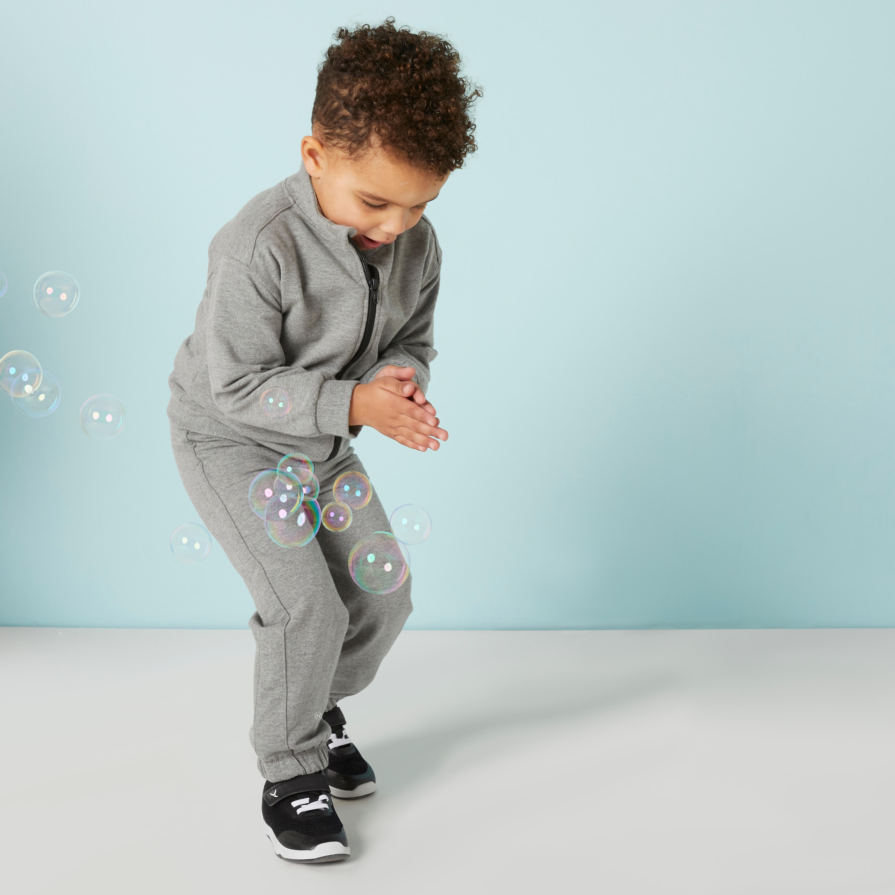 Kids' Basic Warm Regular-Fit Tracksuit - Grey