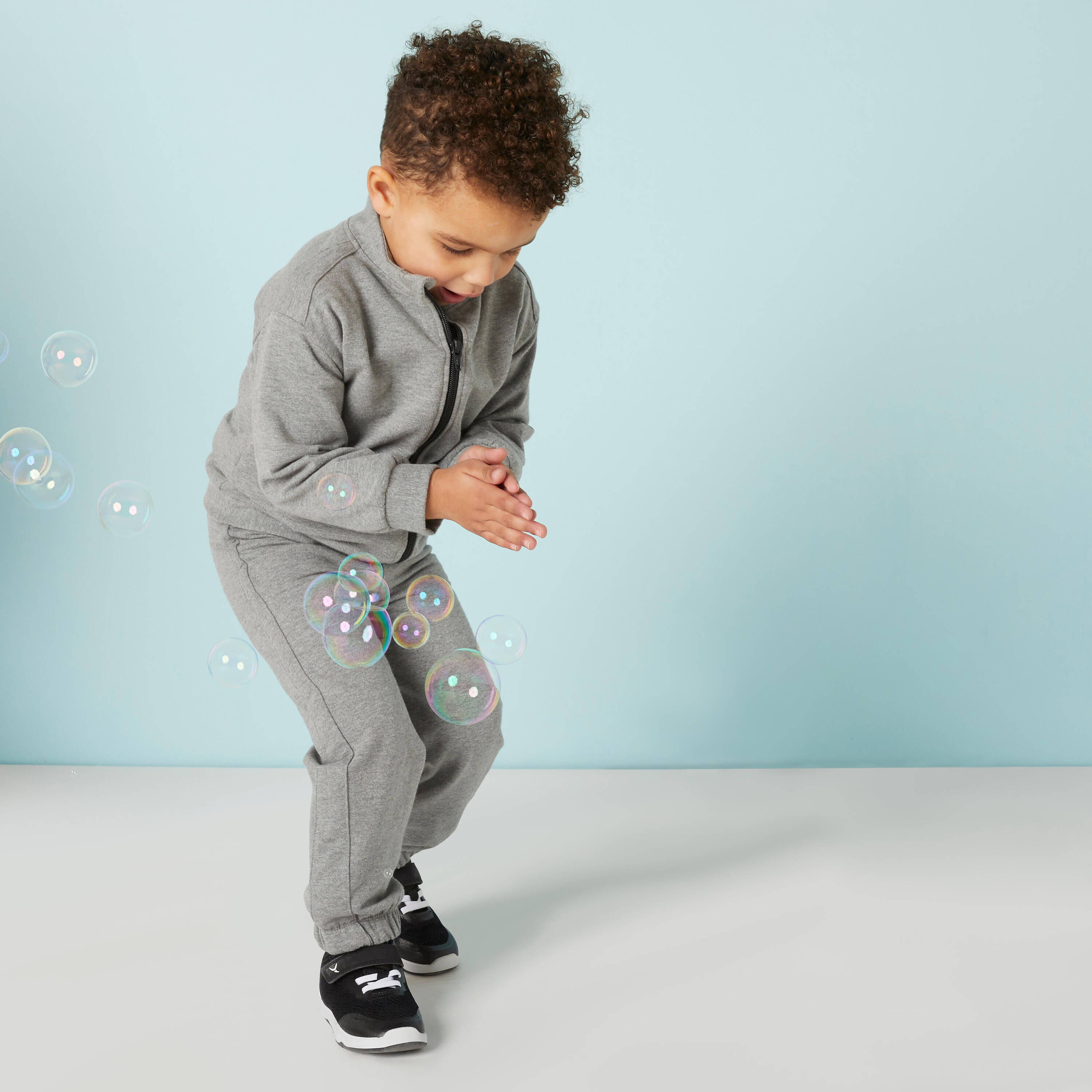 Kids' Basic Warm Regular-Fit Tracksuit - Grey -  4