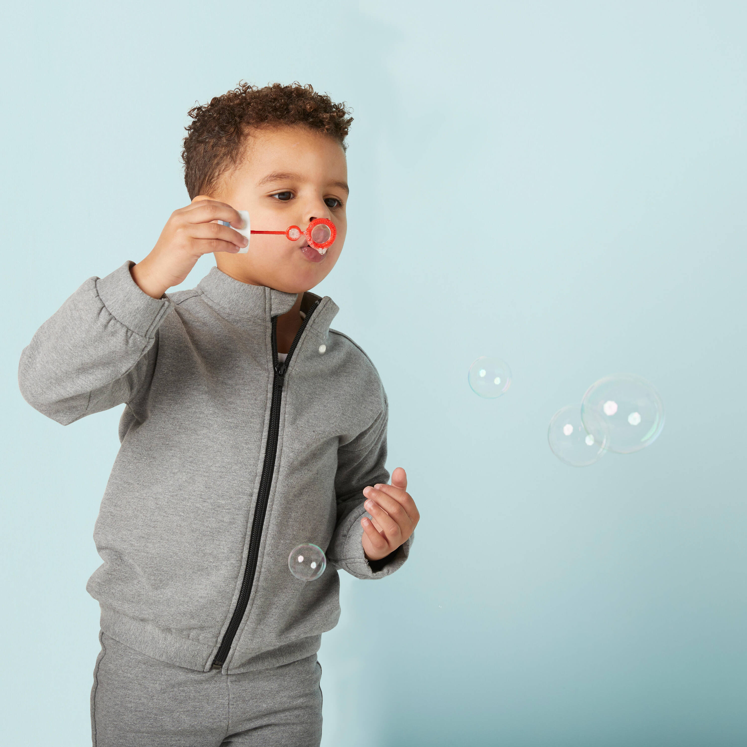 Kids' Basic Warm Regular-Fit Tracksuit - Grey -  5