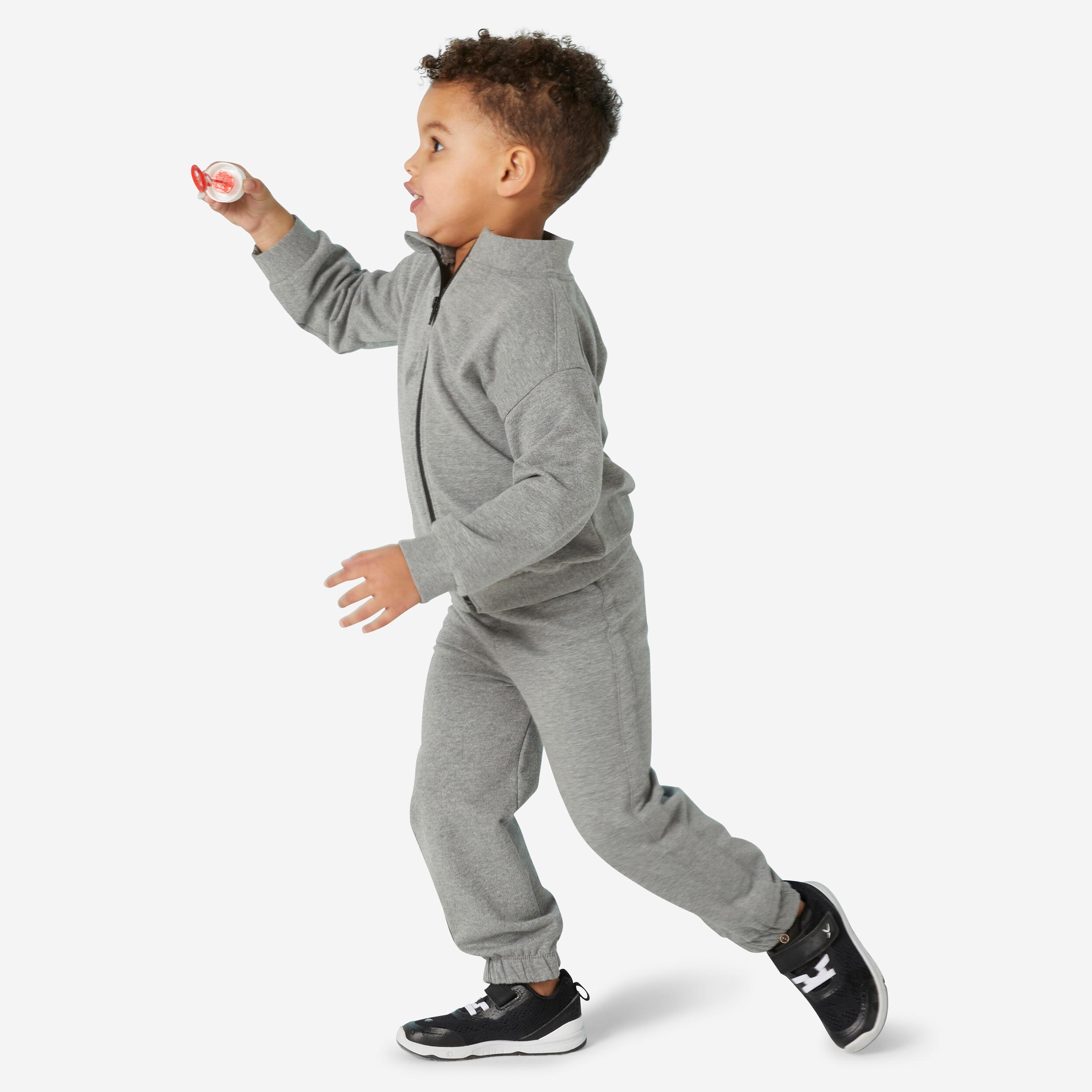 domyos Kids' Basic Warm Regular-Fit Tracksuit - Grey-picture-11