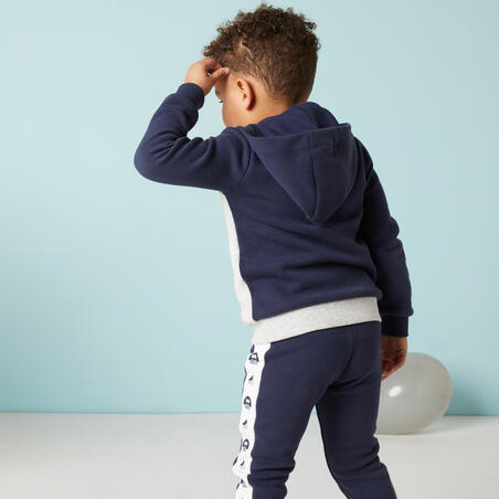 Kids' Basic Zipped Sweatshirt – Blue/Grey