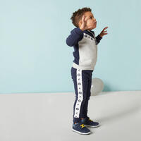 Baby's Basic Zip-Up Sweatshirt - Blue/Grey With Design