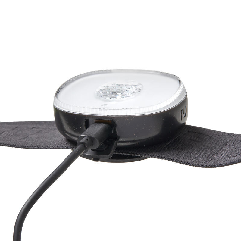 Lanternă cu prindere pe abdomen Alergare pe asfalt RUNLIGHT 120 USB Negru 
