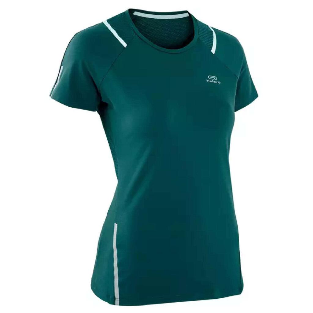 T-SHIRT DE RUNNING FEMME RUN DRY+ VERT