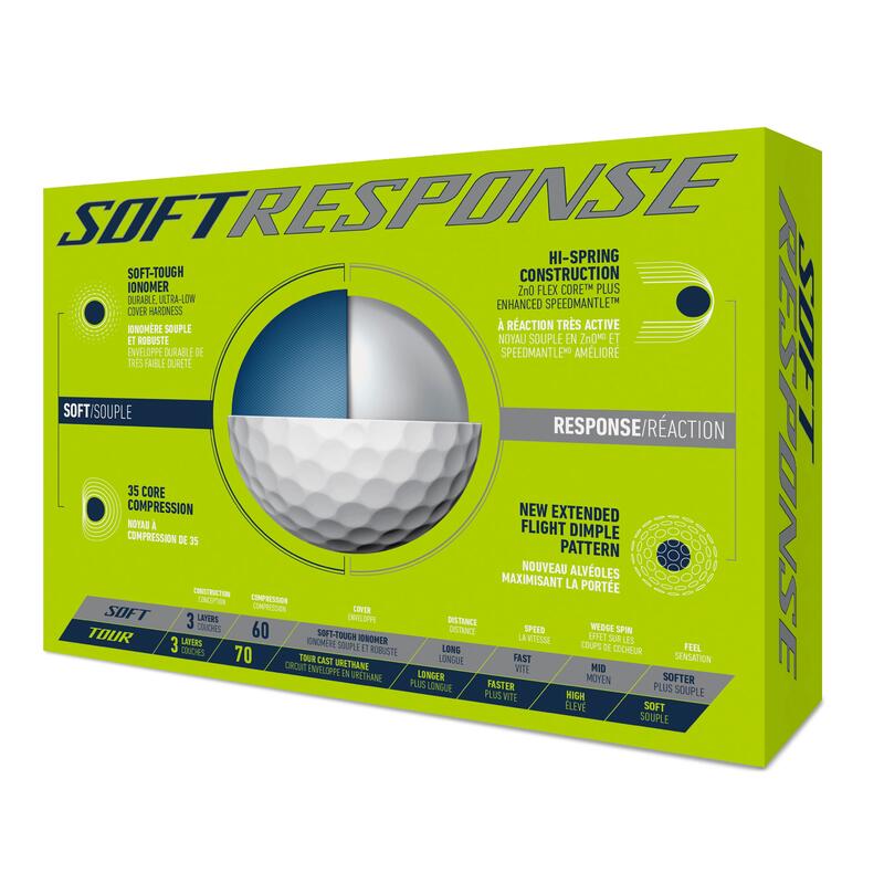 Balles golf x12 - TAYLORMADE Soft response blanc