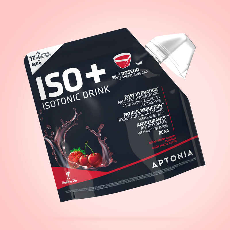 Iso+-Getränkepulver Erdbeere/Kirsche 650 g 