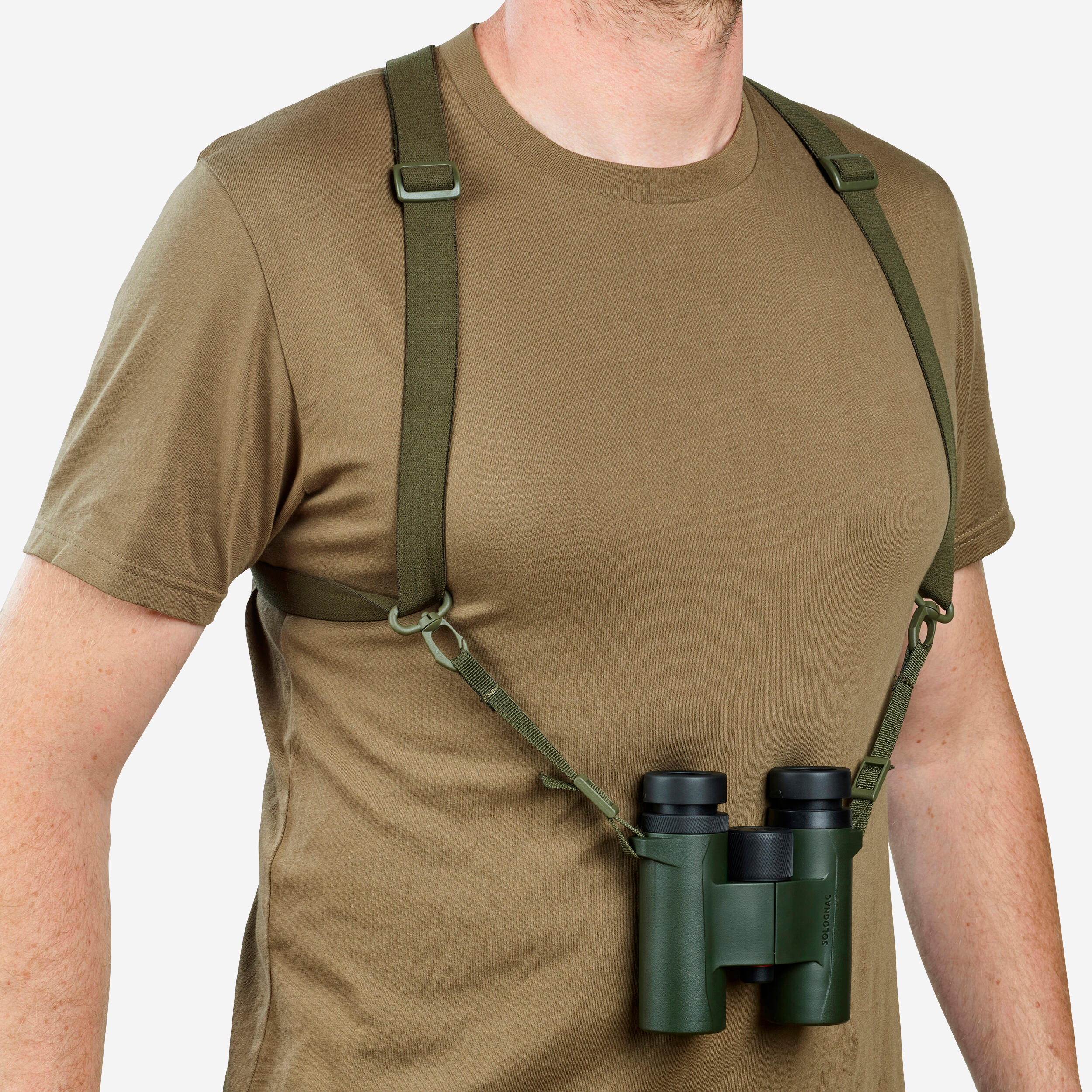 Solognac - Harnais Elastique De Portage De Jumelles - Harnais Jumelles - Chasse Et Tir Sportif - Vert - Taille Unique - Decathlon
