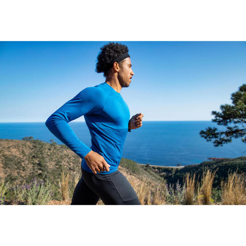 Maglia manica lunga running uomo KIPRUN CARE blu