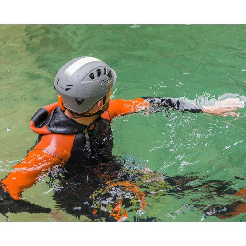 Cască Canyoning 100 Gri-Galben