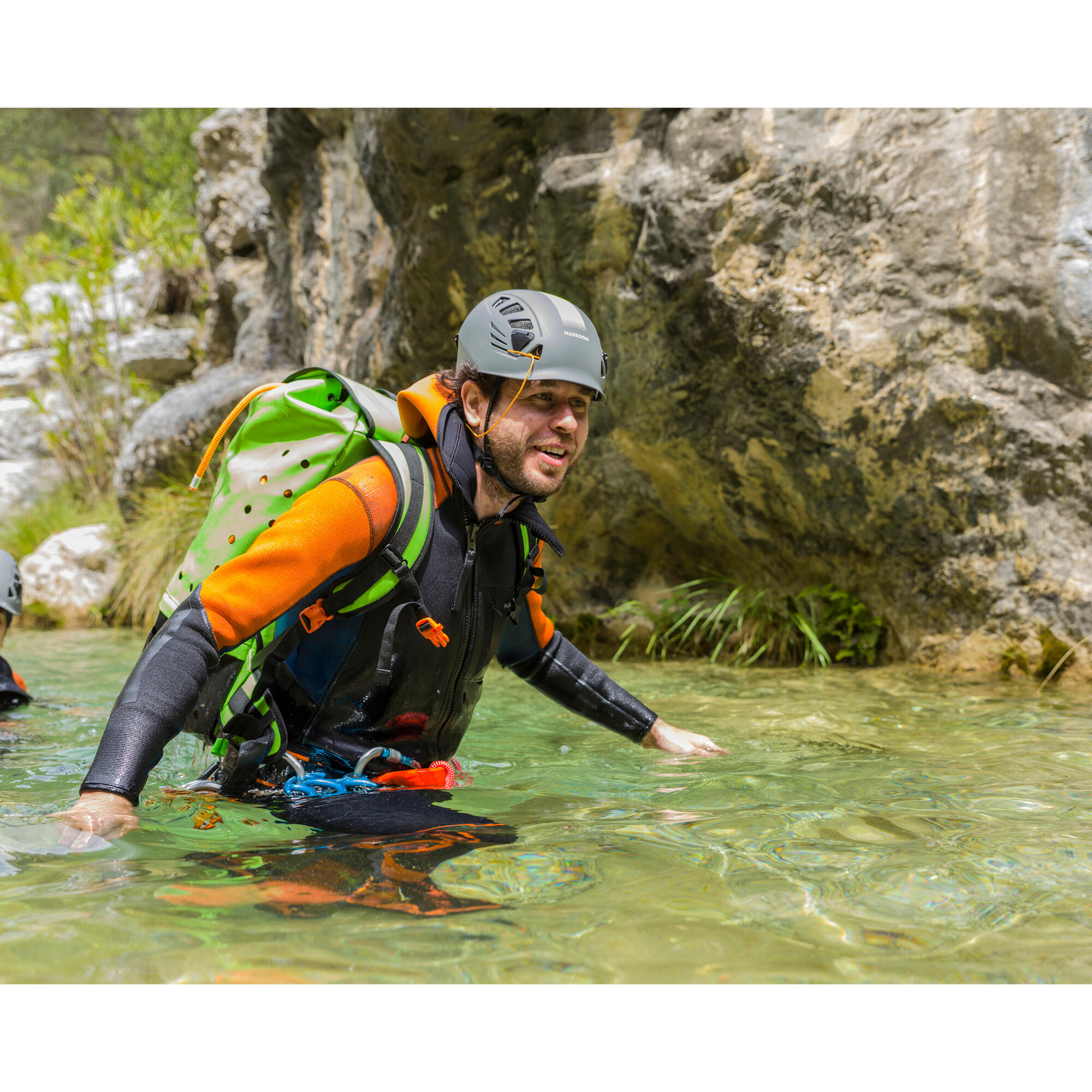Casque canyoning gris jaune - mk 100 9/10