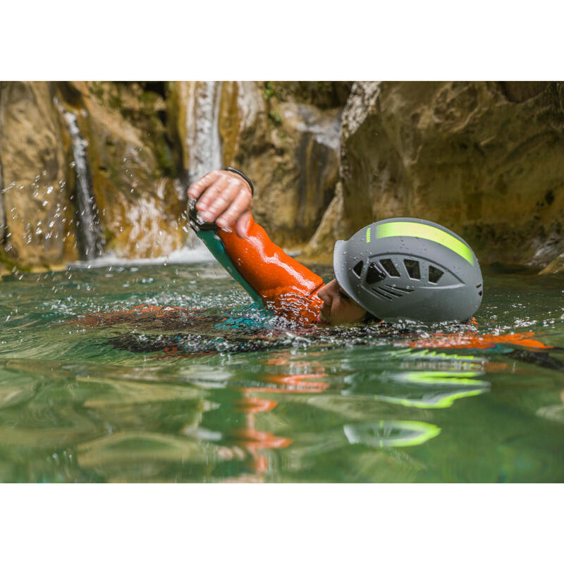 Cască Canyoning 100 Gri-Galben