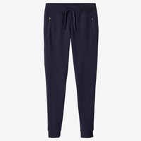 Pantalón jogger fitness ajustado de algodón con bolsillos Mujer Domyos 520 azul