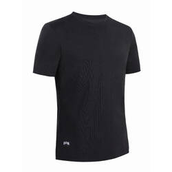 Men's Short-Sleeved Straight-Cut Crew Neck Cotton Fitness T-Shirt 540 - Black