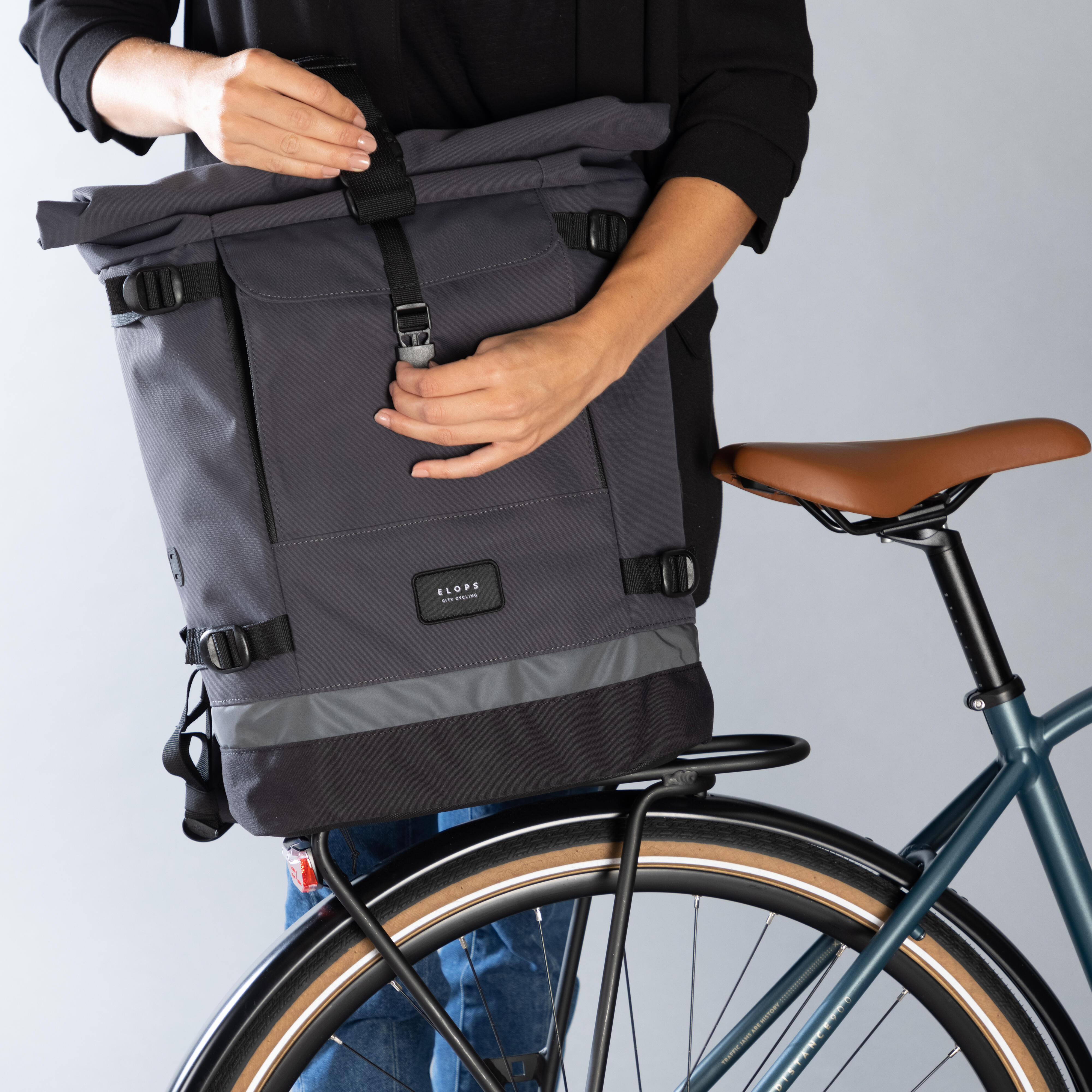Rugzak fietstas voor bagagedrager 1 x 25 l ELOPS Decathlon