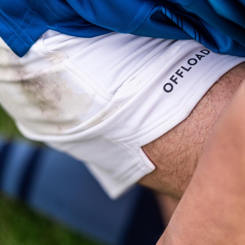 Pantalón corto de Rugby Hombre Offload R500 blanco