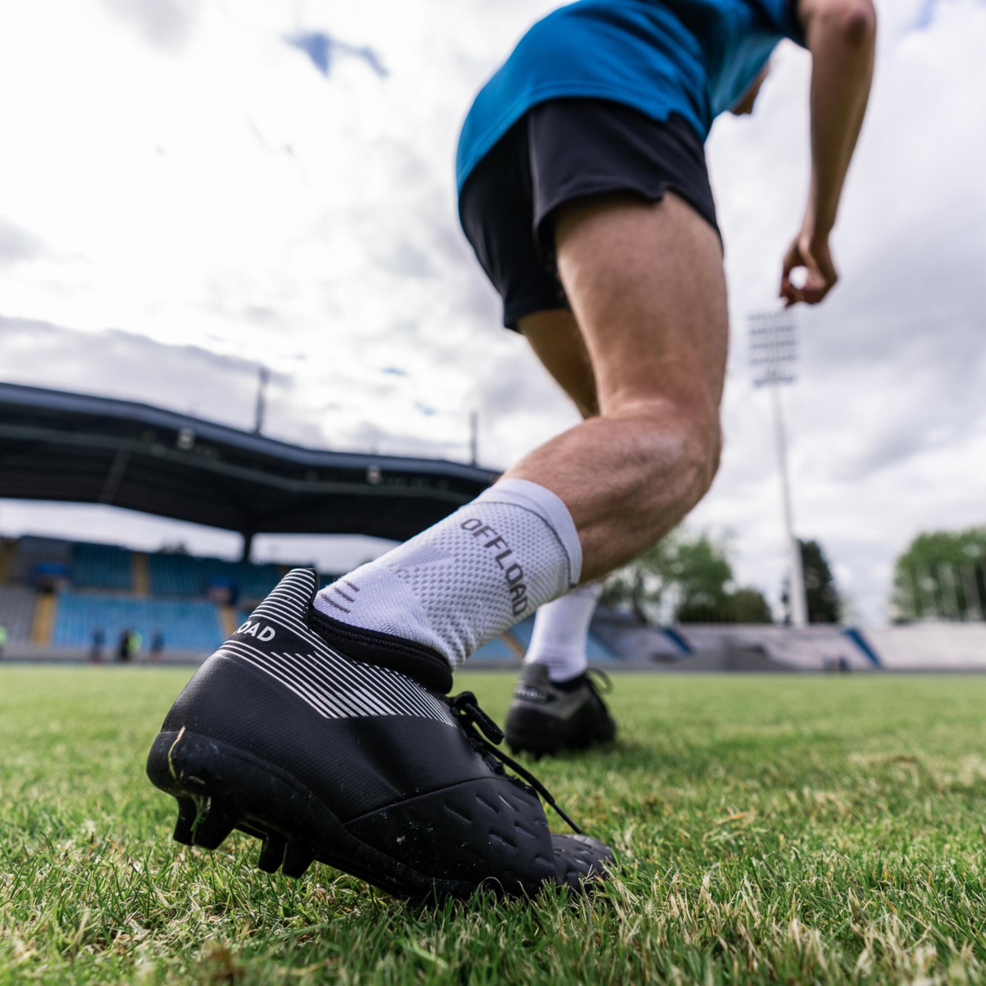 Men's dry rugby shoes - RUGBY ADVANCE 500 FG black grey