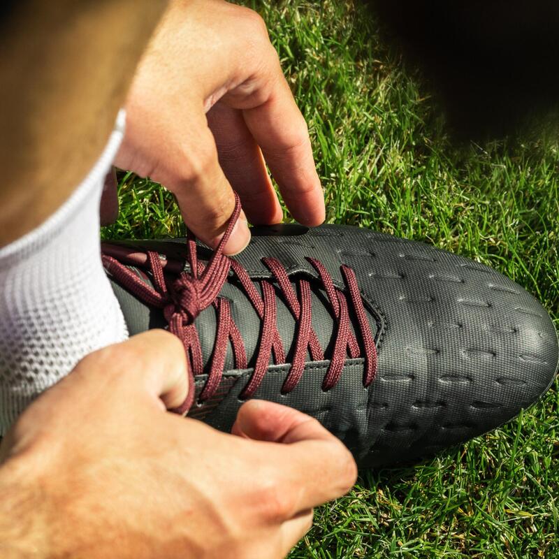 Rugbyschoenen voor heren ADVANCE R100 FG vaste noppen droog terrein zwart/bordeaux