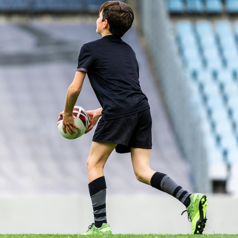 Chaussettes hautes de rugby Enfant - R500 noir gris