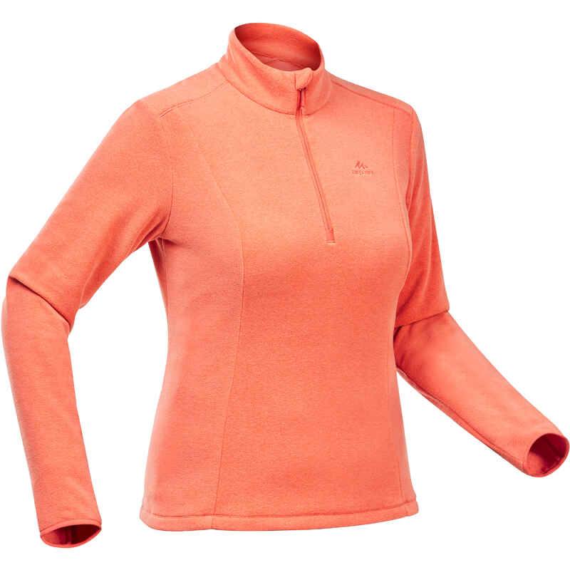 Fleecepullover Bergwandern MH100 Damen koralle Fleecepullover Bergwandern MH100 Damen koralle