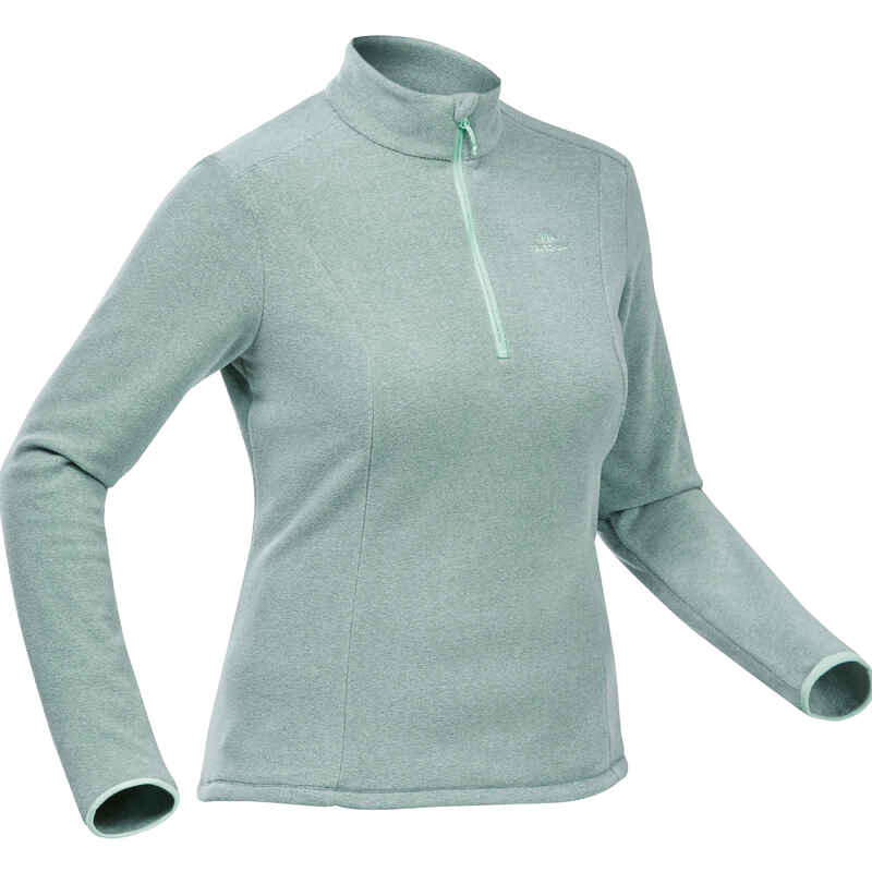Fleecepullover Bergwandern MH100 Damen blaugrau Fleecepullover Bergwandern MH100 Damen blaugrau