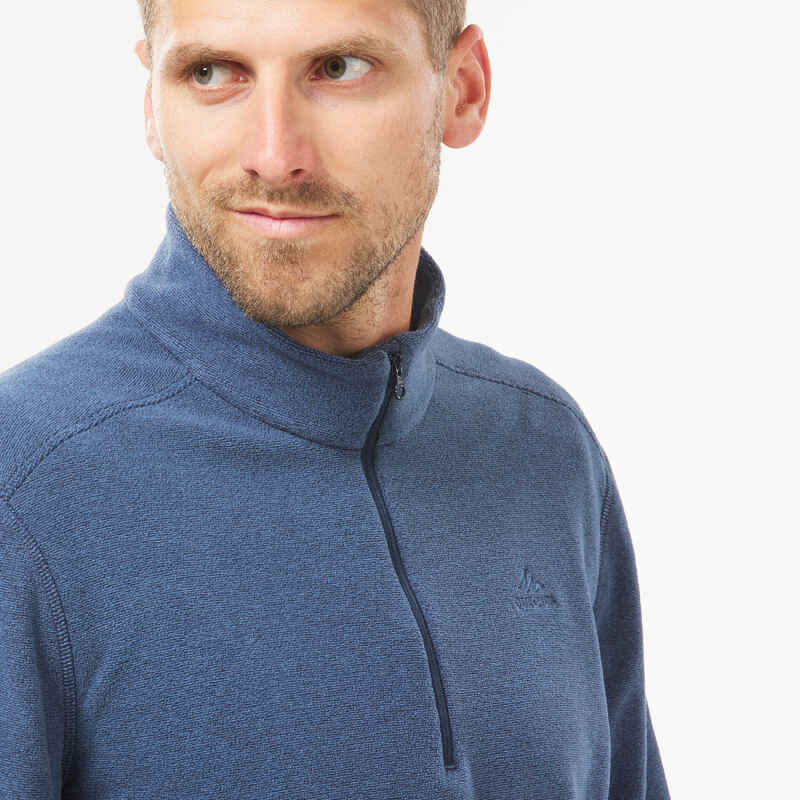 Sudadera polar de senderismo azul y gris para hombre MH100