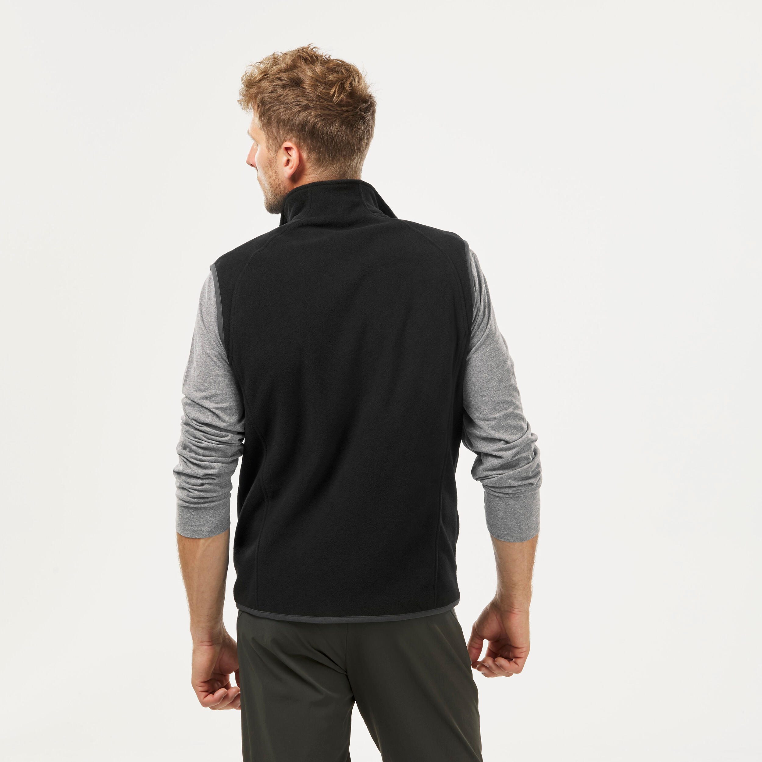 Men's Fleece Hiking Vest - MH 120 Black - black - Quechua - Decathlon