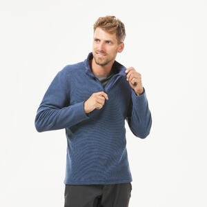 Forro polar de montaña y trekking media cremallera Hombre Quechua MH100 azul