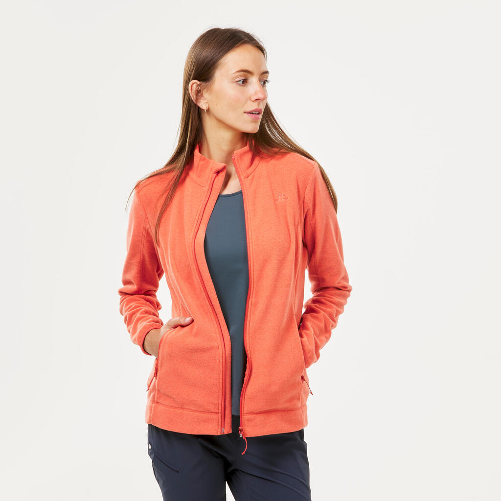 Fleecejacke Damen Wandern - MH120 rot