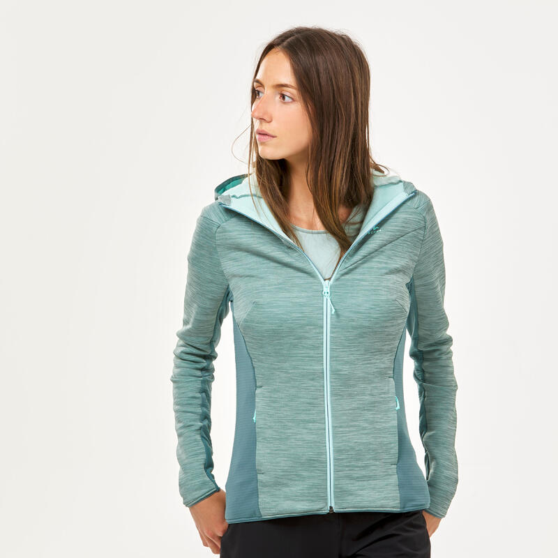 Fleecejacke leicht Damen Wandern - MH520 türkis