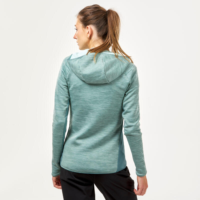 Dun fleece vest voor wandelen dames MH520 Light turquoise