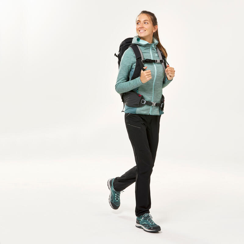 Dun fleece vest voor wandelen dames MH520 Light turquoise