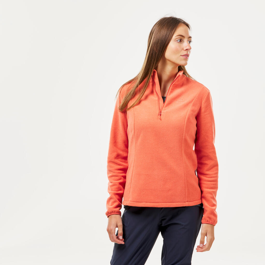 Fleecepullover Damen Wandern - MH100 orange