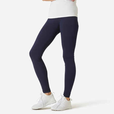 Leggings Fit+ aus Baumwolle Fitness Damen marineblau