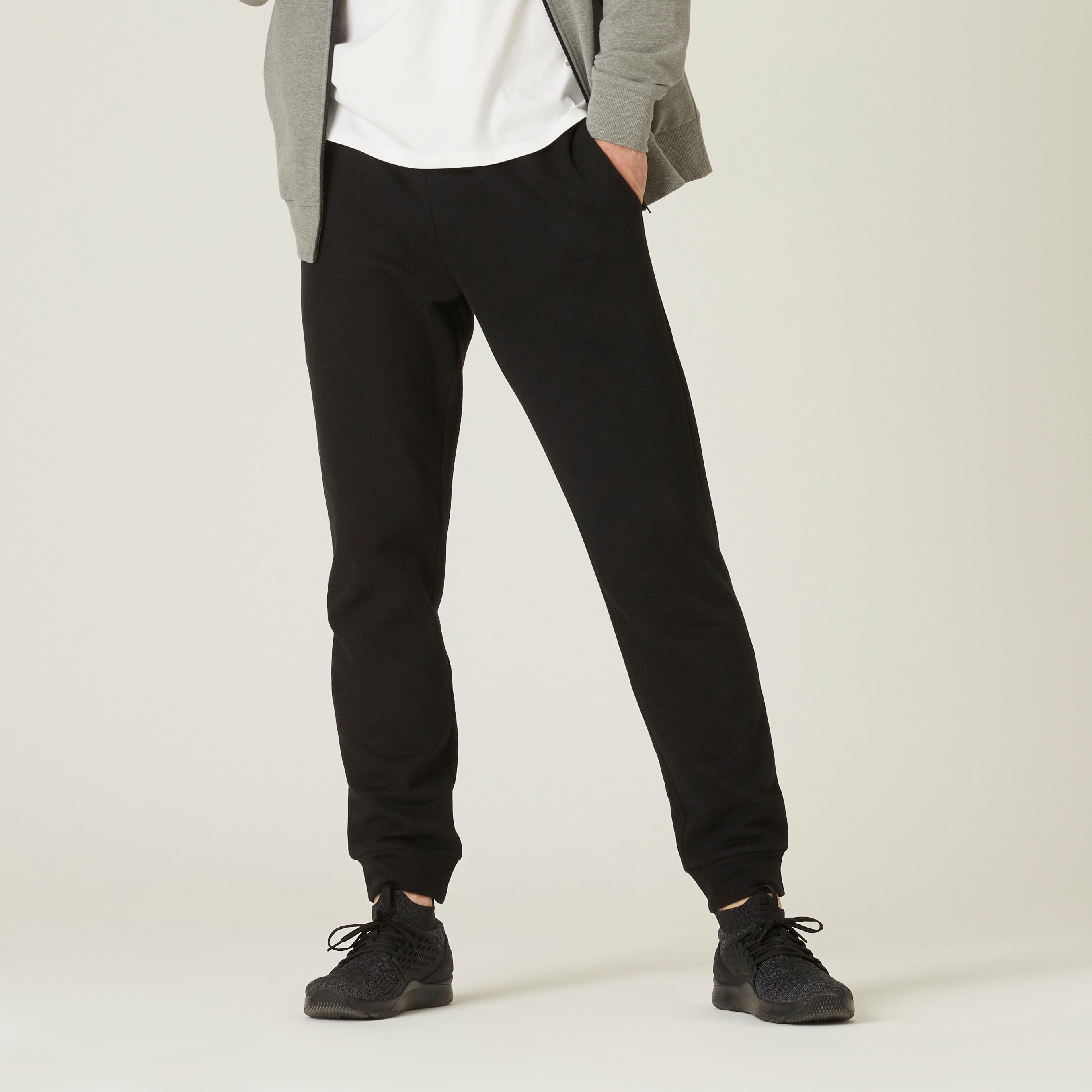 Men's Slim Fit Pants - 500 - Grey - Domyos - Decathlon