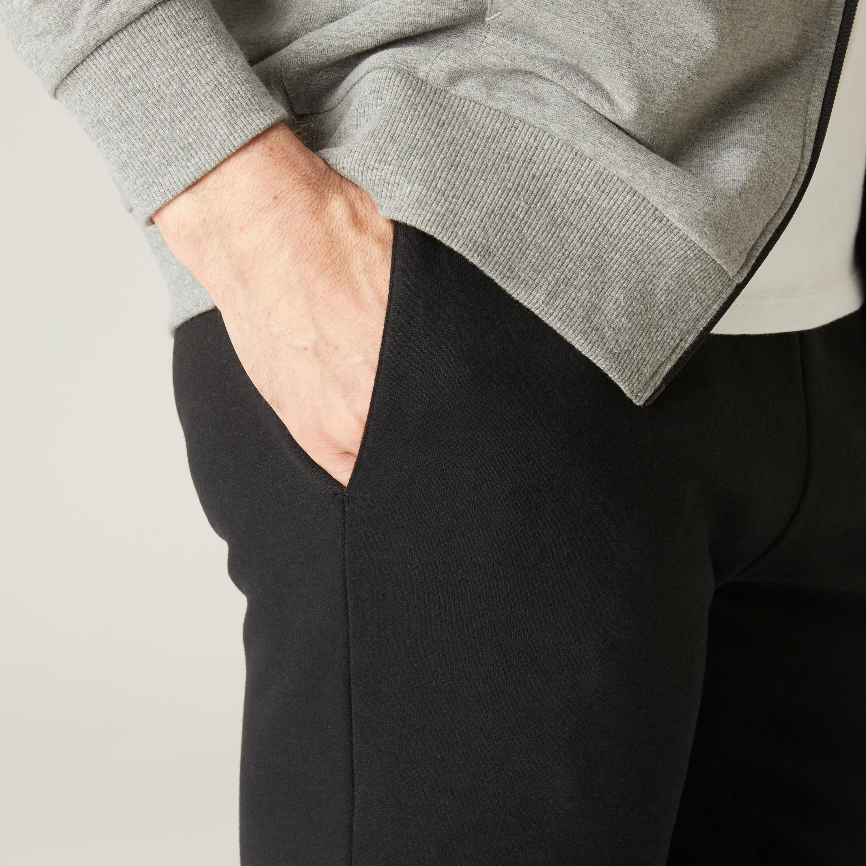 Pantalón chándal fitness regular Hombre Domyos 100 negro 6/6