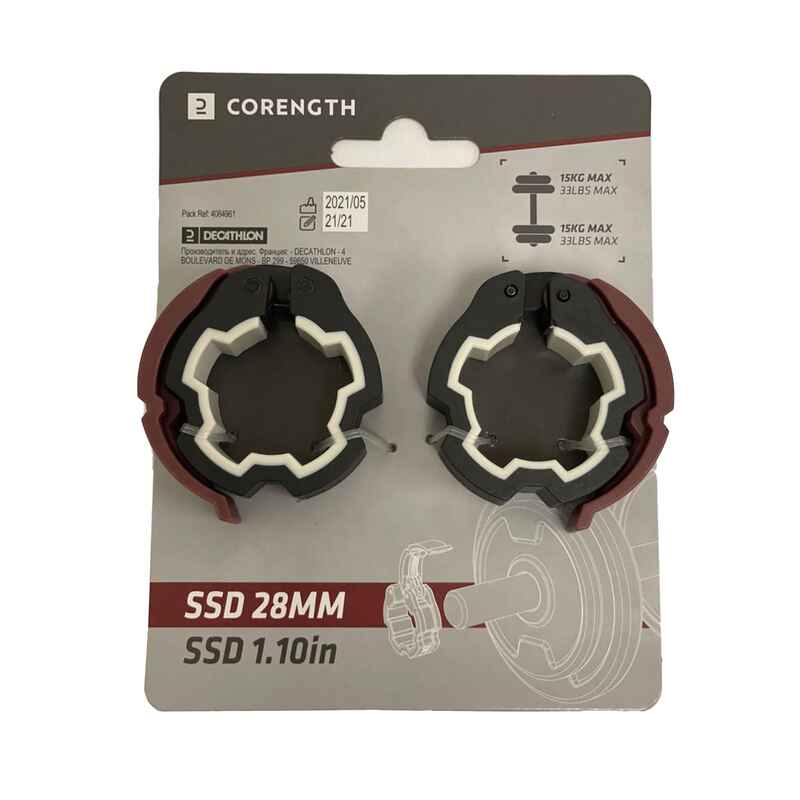 Pair of Weight Training Disc Collars - 28 mm