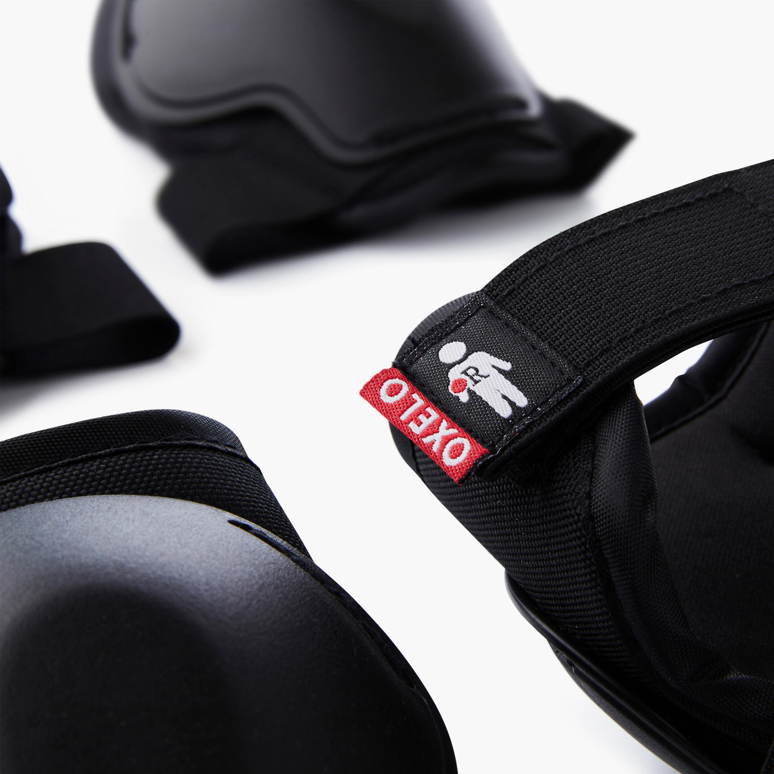 Set de 3x2 protections enfant roller skateboard trottinette 100 noir 6/13