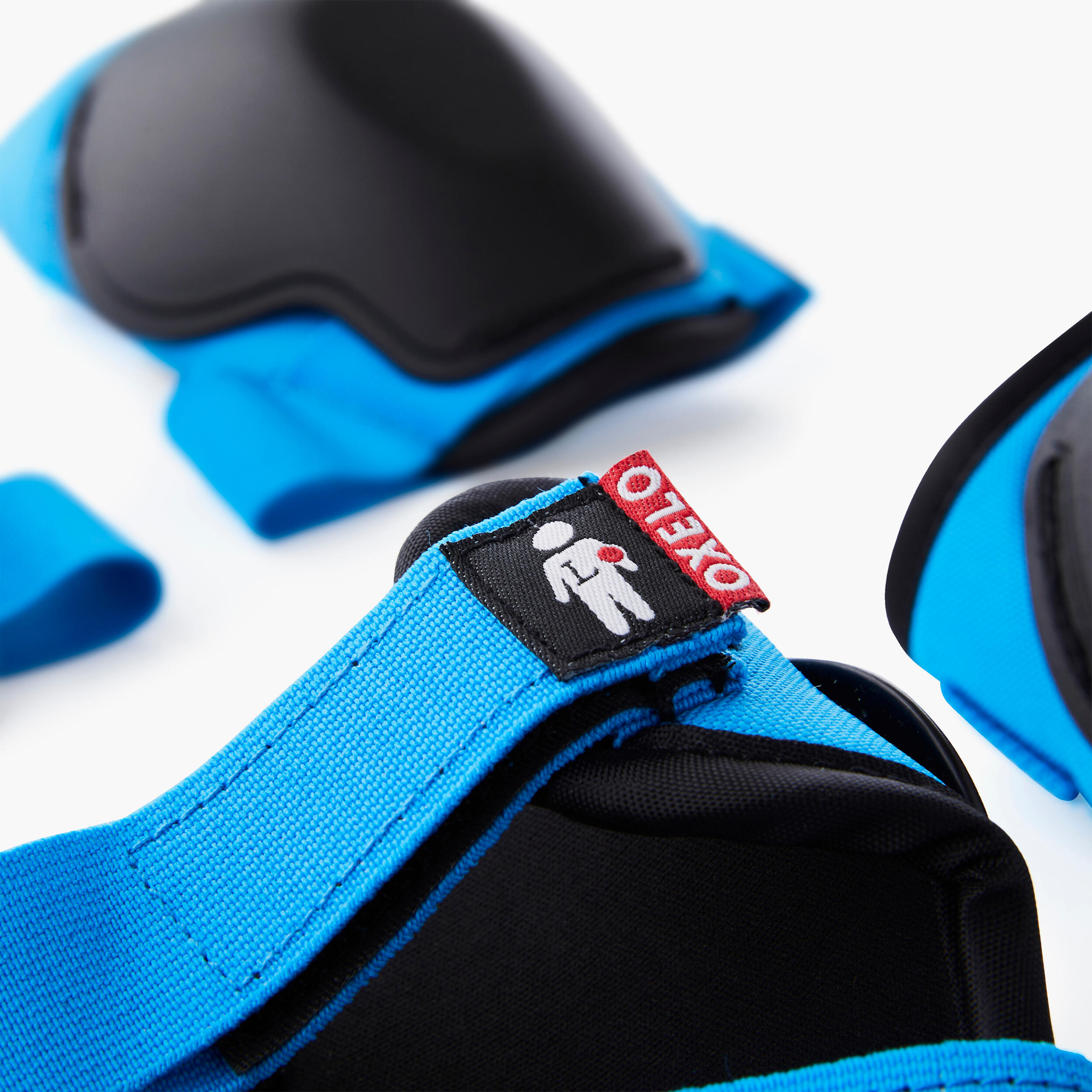 Set 3x2 beschermers voor kinderen voor skeeleren skateboarden steppen 100 blauw 5/8