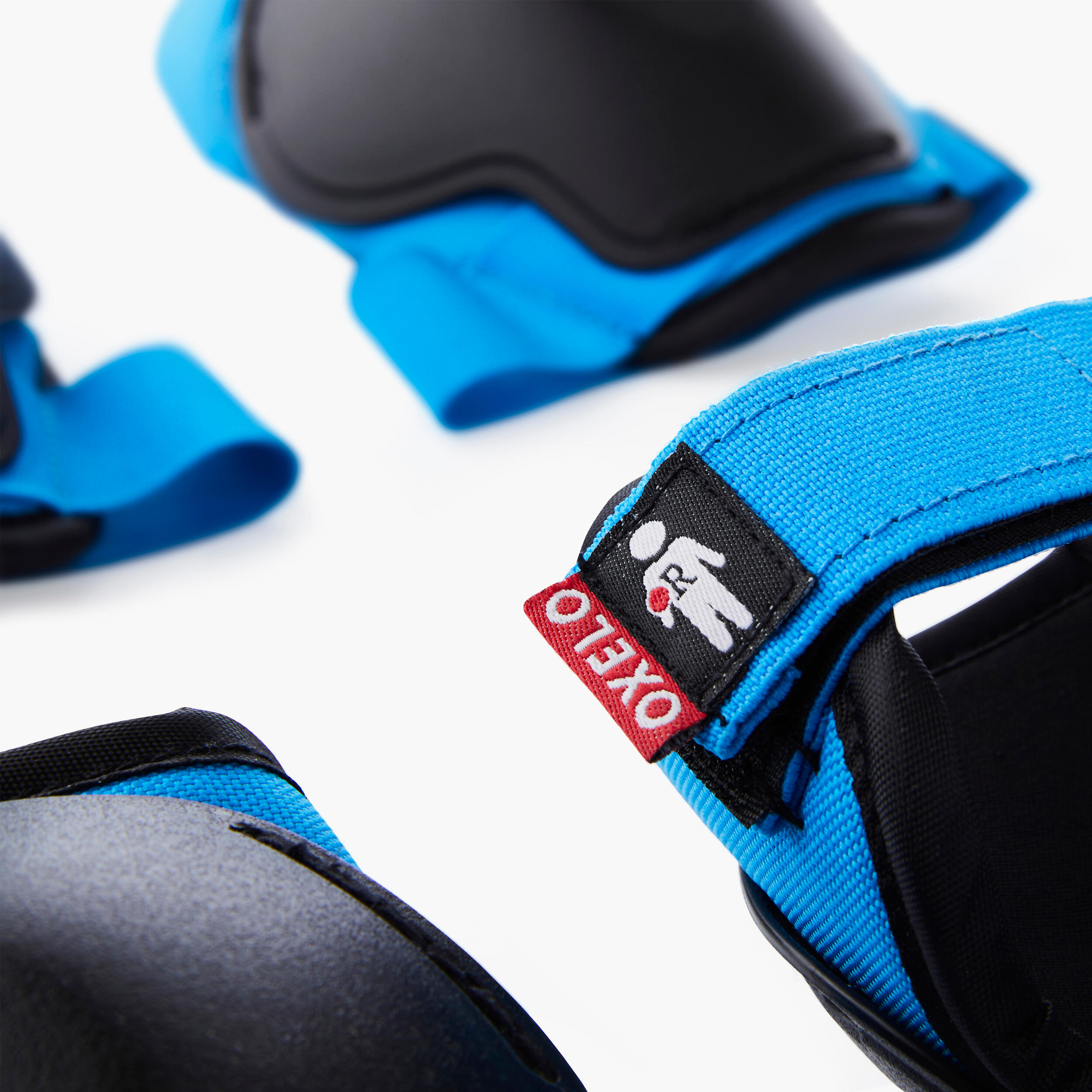 Set 3x2 beschermers voor kinderen voor skeeleren skateboarden steppen 100 blauw 6/8