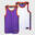 男款雙面無袖T恤T500R - 白紫配色