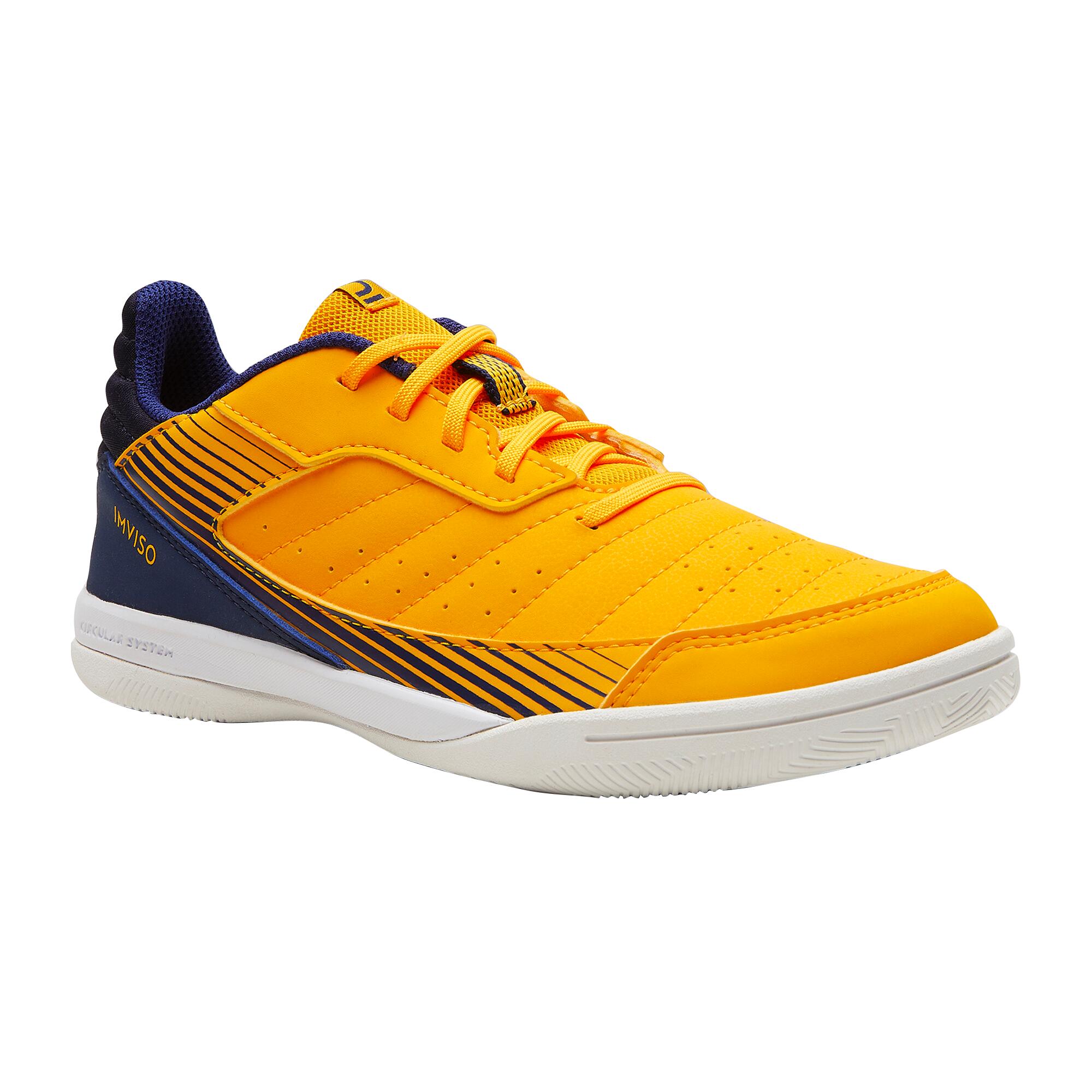 Sapatilhas de futsal criança eskudo 500 amarelo/azul