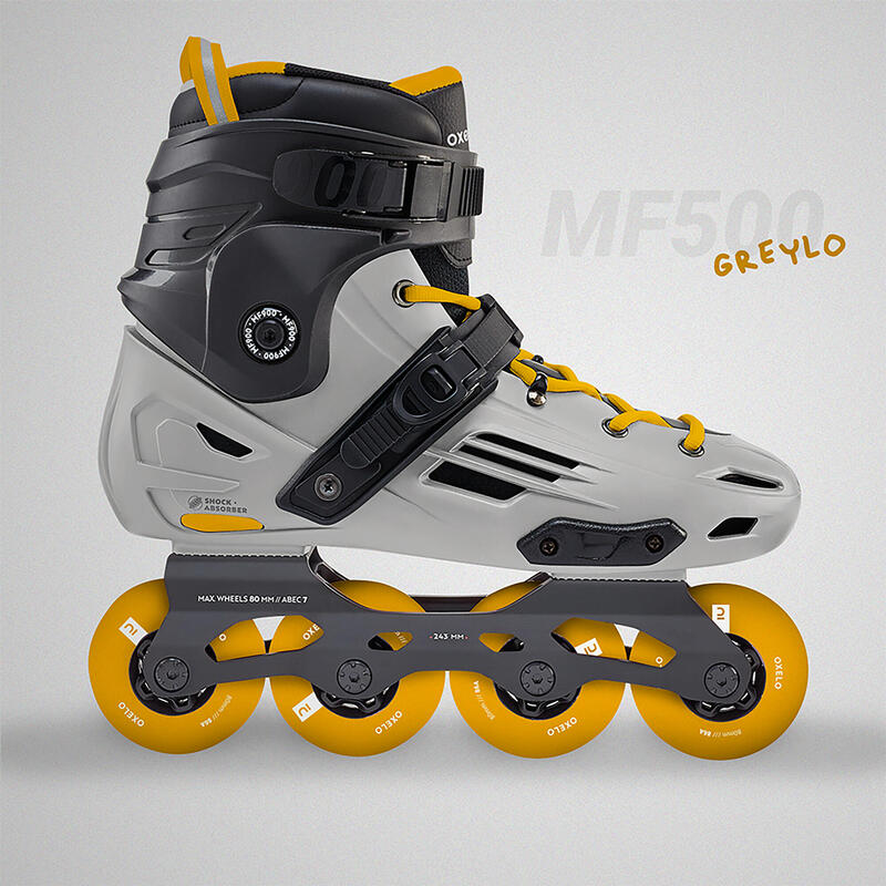 Inline Skates Inliner Freeride MF500 Greylo Erwachsene 