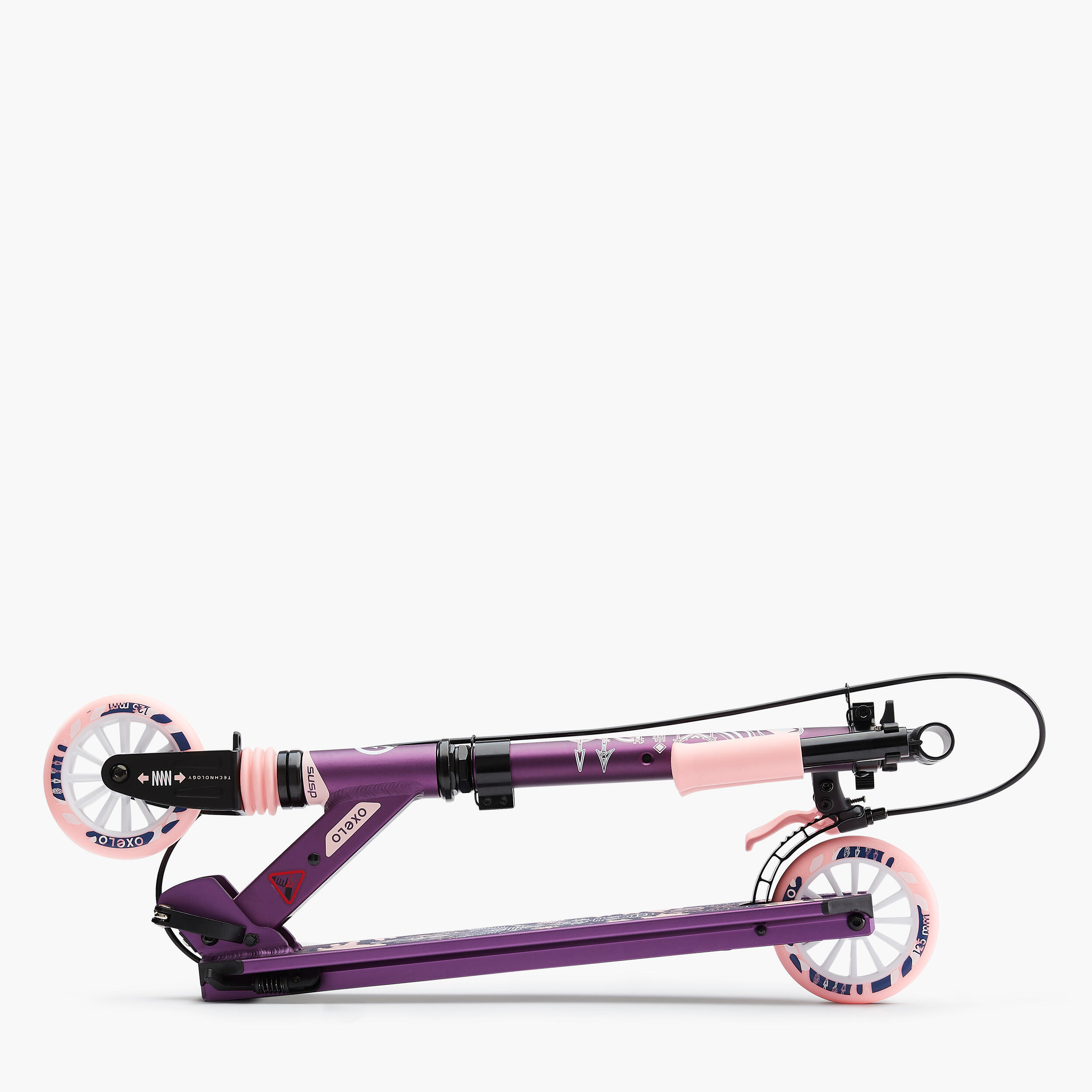 Mid 5 Kids' Scooter with Handlebar Brake and Suspension - Purple 8/9