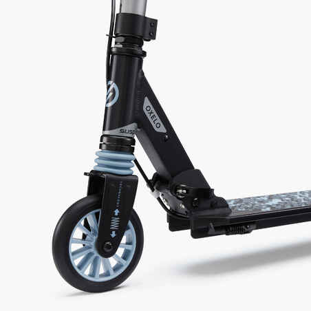 Kids' Scooter with Handlebar Brake and Suspension Mid 5 - Grey/Blue